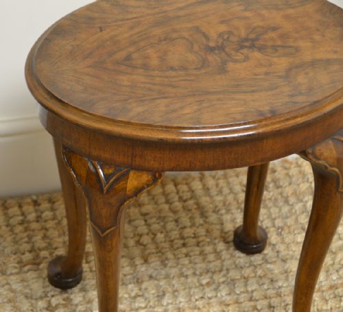 fig 2. Small Figured Walnut Edwardian Antique Coffee Table