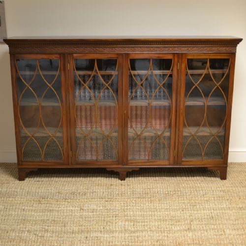 Stunning Wylie & Lochhead 4 Door Edwardian Walnut Antique Bookcase