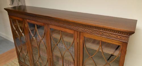 fig 1. Stunning Wylie & Lochhead 4 Door Edwardian Walnut Antique Bookcase
