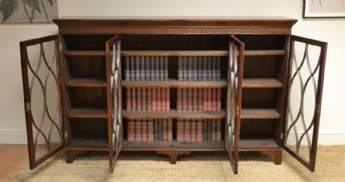 fig 3. Stunning Wylie & Lochhead 4 Door Edwardian Walnut Antique Bookcase