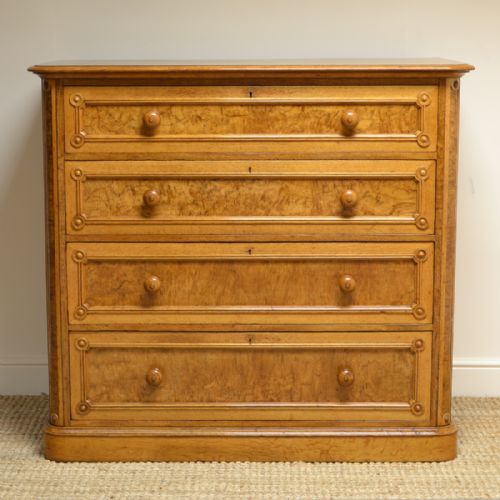 Sensational Burr Pollard Oak Victorian Antique Chest of Drawers by Lambs of Manchester