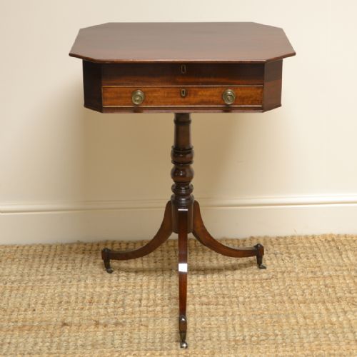 Unusual Regency Mahogany Pedestal Occasional Table