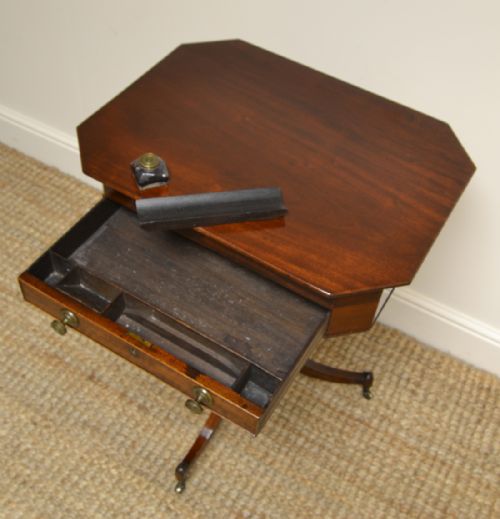 fig 1. Unusual Regency Mahogany Pedestal Occasional Table