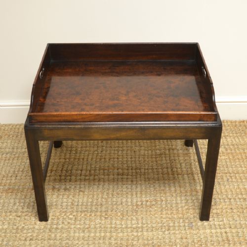 Georgian Mahogany Country House Antique Tray Top Coffee Table