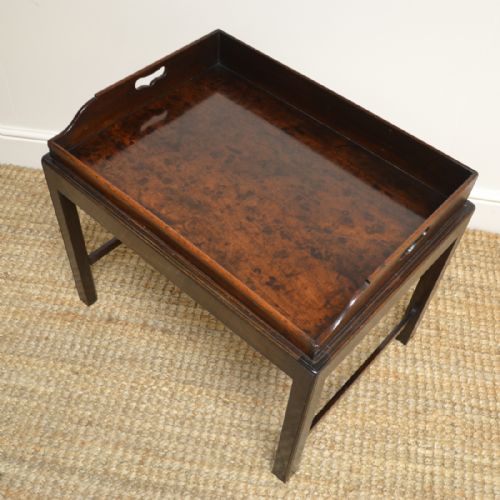 fig 1. Georgian Mahogany Country House Antique Tray Top Coffee Table