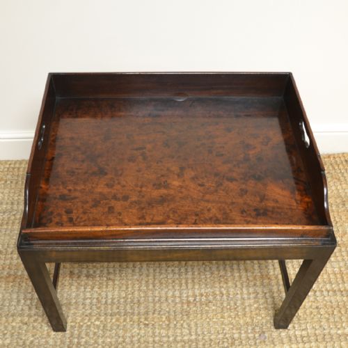 fig 2. Georgian Mahogany Country House Antique Tray Top Coffee Table