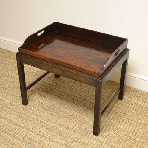 fig 3. Georgian Mahogany Country House Antique Tray Top Coffee Table