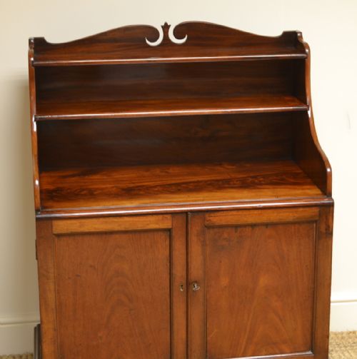 fig 3. Unusual Small Waterfall Mahogany Antique Chiffonier Bookcase