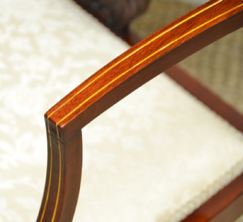 fig 1. Elegant Inlaid Art Nouveau Victorian Small Antique Settee