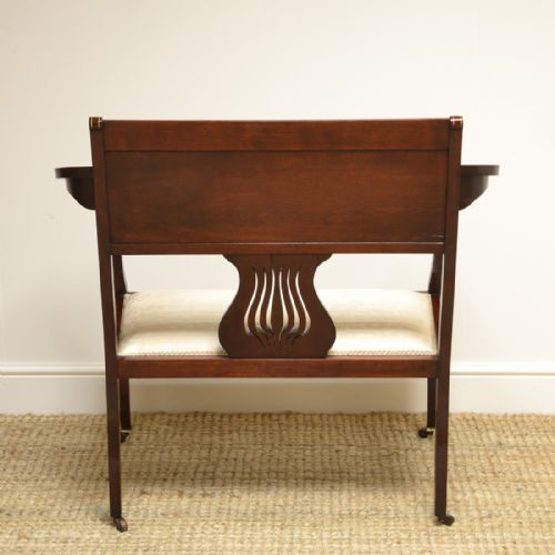 fig 2. Elegant Inlaid Art Nouveau Victorian Small Antique Settee