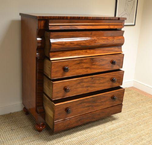 fig 2. Stunning Large, Tall Victorian Mahogany Scottish Antique Chest of Drawers