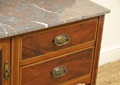 fig 1. Quality Victorian Mahogany Inlaid Antique Wash Stand