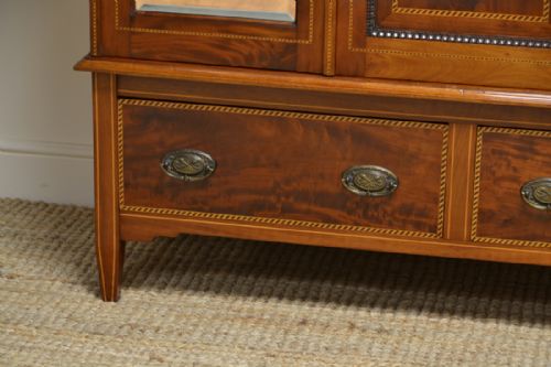 fig 3. Quality Victorian Mahogany Inlaid Antique Double Wardrobe