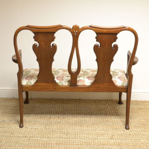 fig 1. Quality Edwardian Mahogany Antique Double Chair-Back Settee