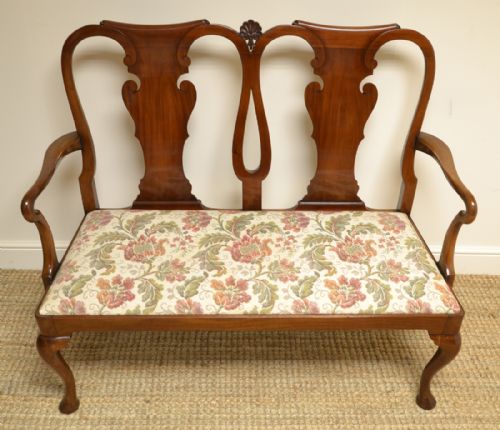 fig 3. Quality Edwardian Mahogany Antique Double Chair-Back Settee