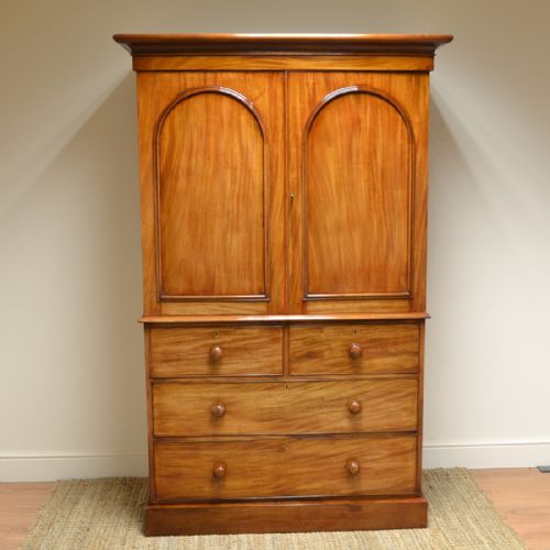 Victorian Warm Mahogany Antique Linen Press