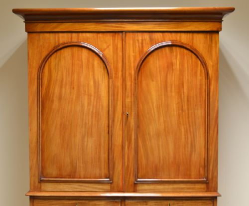 fig 3. Victorian Warm Mahogany Antique Linen Press