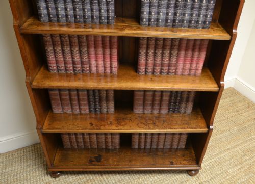 fig 1. Unique Regency Mahogany Tall Waterfall Antique Open Bookcase