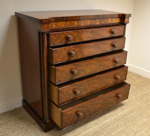 fig 1. Quality Figured Mahogany Victorian Scottish Antique Chest of Drawers