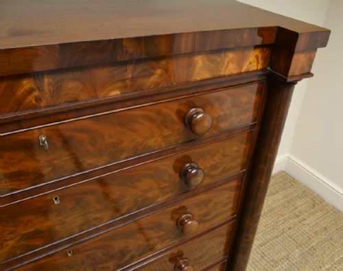 fig 3. Quality Figured Mahogany Victorian Scottish Antique Chest of Drawers
