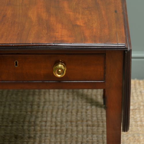 fig 1. Quality George III Solid Mahogany Antique Drop Leaf Table