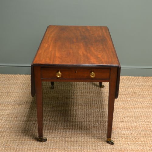 fig 2. Quality George III Solid Mahogany Antique Drop Leaf Table