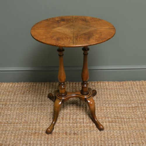 Small Edwardian Figured Walnut Antique Occasional Table