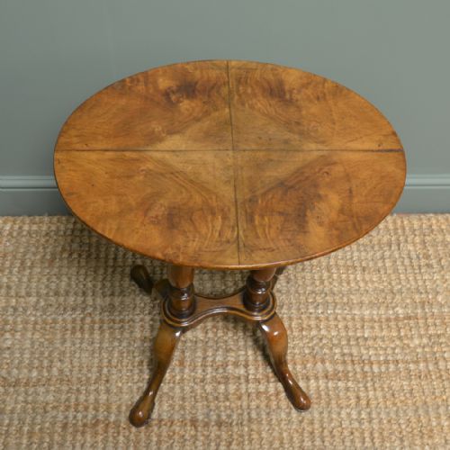 fig 1. Small Edwardian Figured Walnut Antique Occasional Table