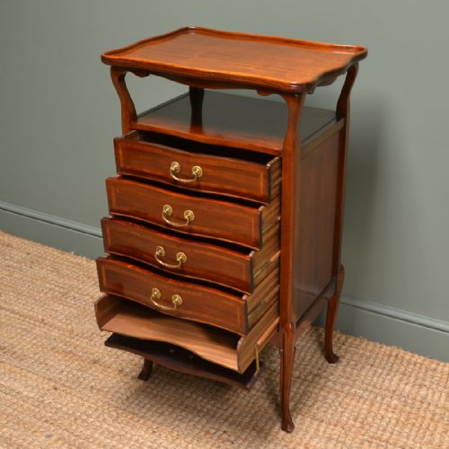fig 1. Elegant Edwardian Mahogany Inlaid Antique Music Cabinet 