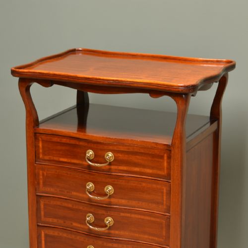fig 3. Elegant Edwardian Mahogany Inlaid Antique Music Cabinet 