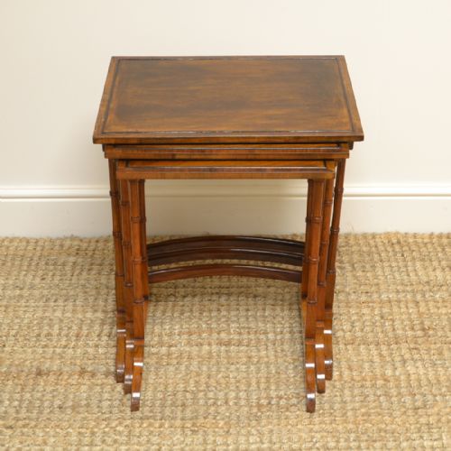 Elegant S & H Jewell Nest of Three Antique Tables