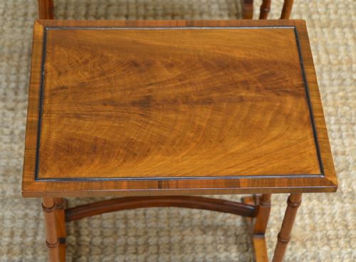 fig 3. Elegant S & H Jewell Nest of Three Antique Tables