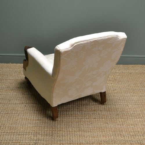 fig 1. Quality Pair of Upholstered Victorian Antique Arm Chairs
