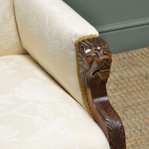 fig 2. Quality Pair of Upholstered Victorian Antique Arm Chairs