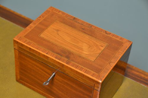 fig 2. High Quality Inlaid Regency Mahogany Antique Tea Caddy