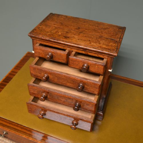 fig 1. Country House Victorian Oak Antique Miniature Chest
