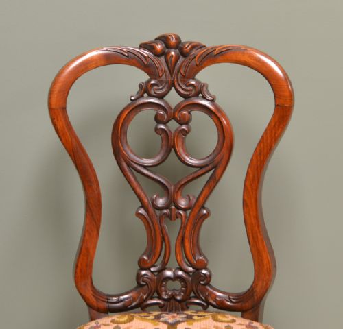 fig 2. Set of Six Country House Walnut Antique Dining Chairs