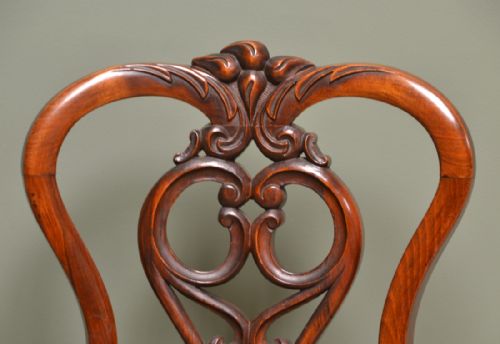 fig 3. Set of Six Country House Walnut Antique Dining Chairs