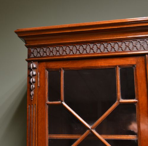 fig 1. Unusual Edwardian Walnut Antique Cylinder Bookcase
