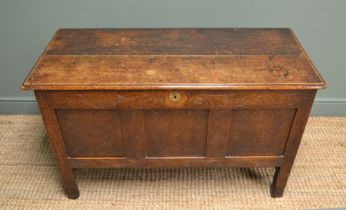 fig 3. Warm Country Oak Early Eighteenth Century Antique Coffer.