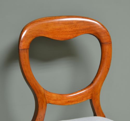 fig 1. Set Of 10 Victorian Mahogany Antique Balloon Back Chairs