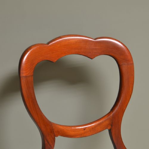 fig 2. Set Of 12 Victorian Mahogany Antique Balloon Back Chairs