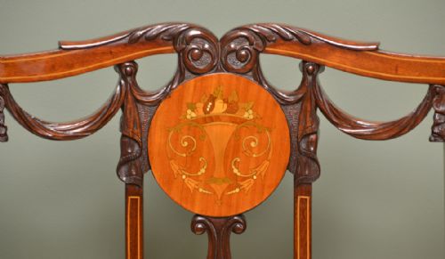 fig 3. Fine Quality Inlaid Victorian Mahogany Antique Arm Chair