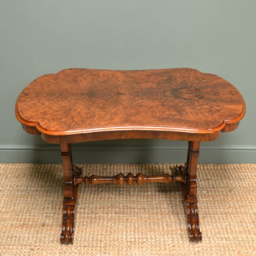Spectacular Victorian Figured Burr Walnut Antique Centre Table