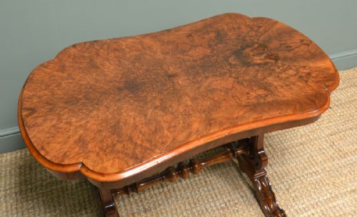 fig 1. Spectacular Victorian Figured Burr Walnut Antique Centre Table