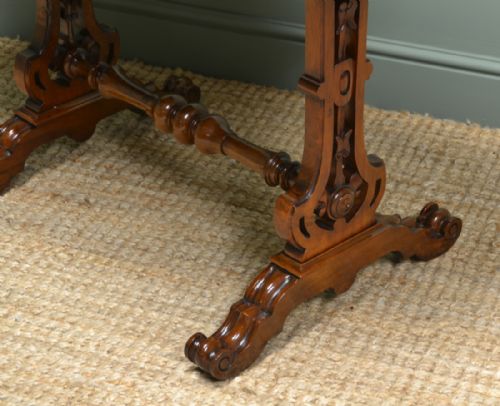 fig 2. Spectacular Victorian Figured Burr Walnut Antique Centre Table