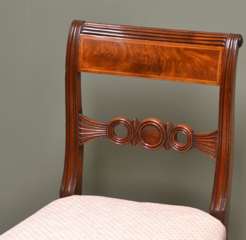 fig 2. Stunning Set of Six Regency Inlaid Mahogany Antique Dining Chairs