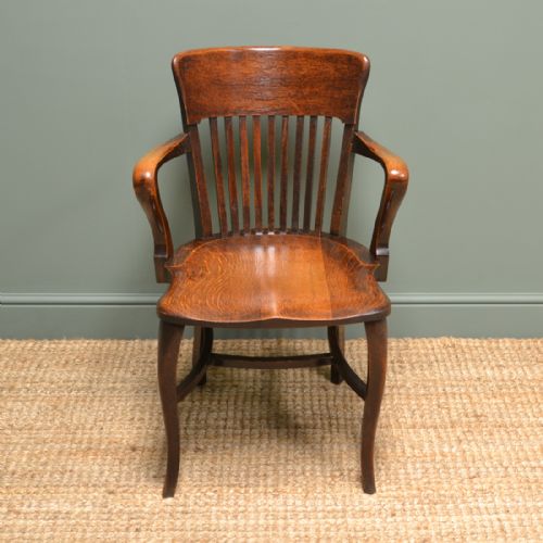 Victorian Oak Arts & Crafts Antique Desk Chair