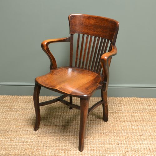 fig 3. Victorian Oak Arts & Crafts Antique Desk Chair