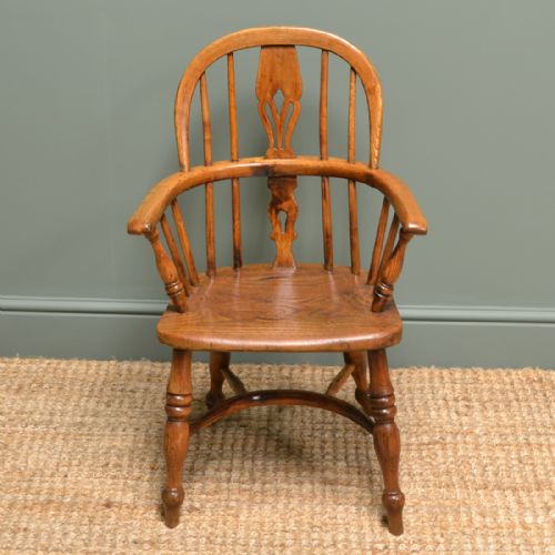 Georgian Elm & Ash Baby Antique Windsor Chair